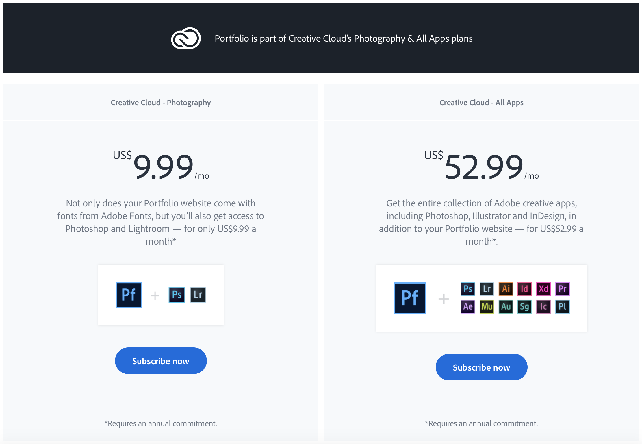 adobe illustrator subscription cost